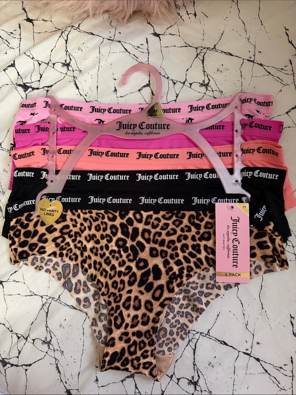 Juicy Couture Leopard & Pink Logo Hipster Panty Set